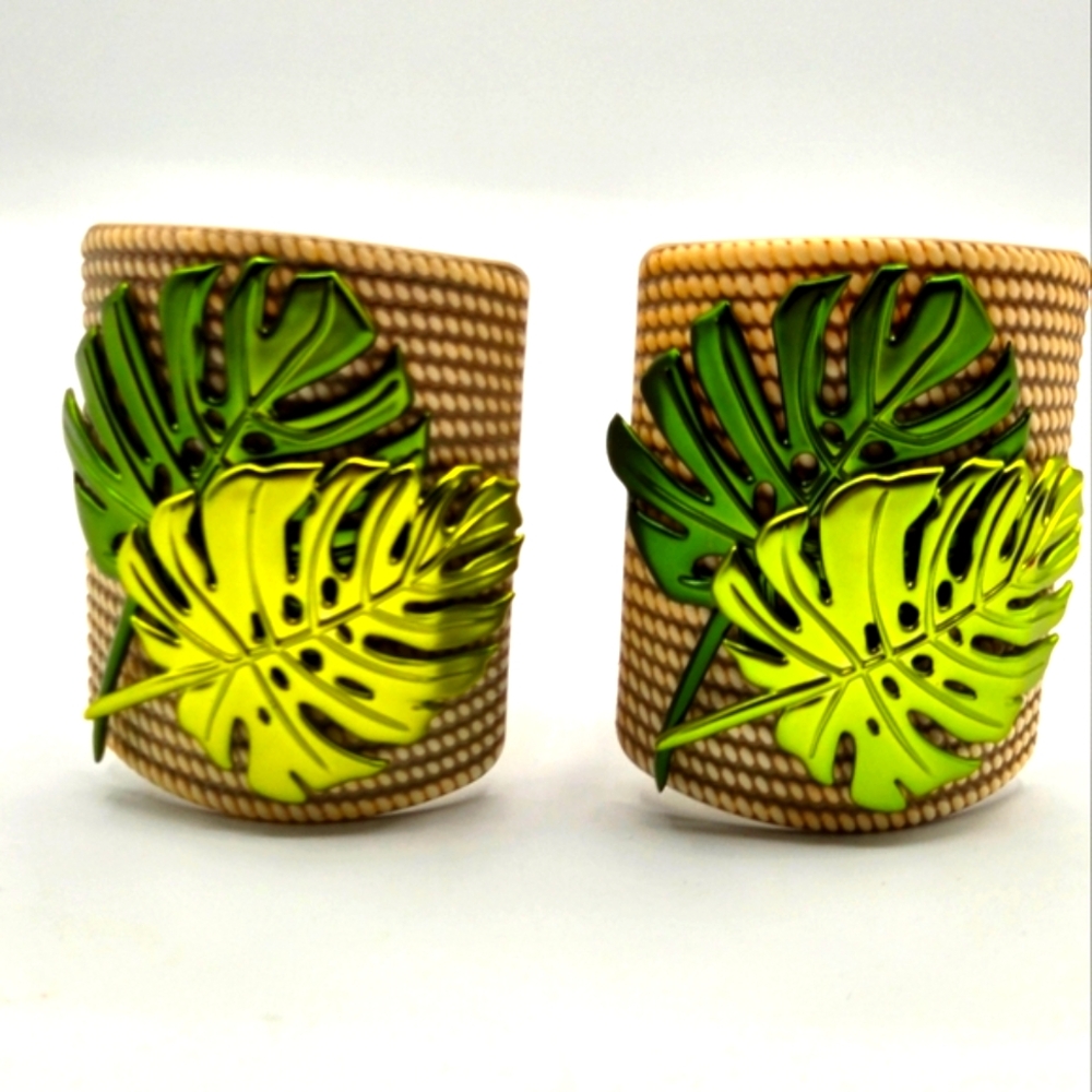 YANKEE CANDLE Scent Plugs Tropical Leaves Shimmer Green Taupe Plug